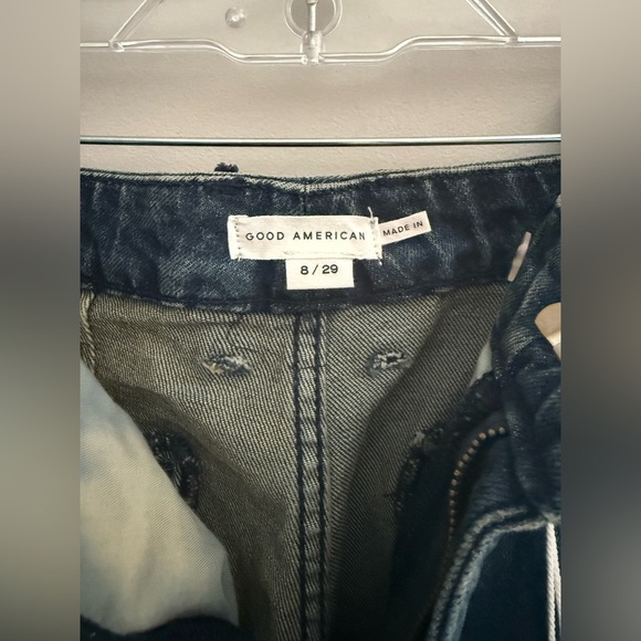 Good American 90s Pleated Trouser Jeans Woman’s SZ 8 Baggy Wide Leg High Rise - Picture 4 of 11